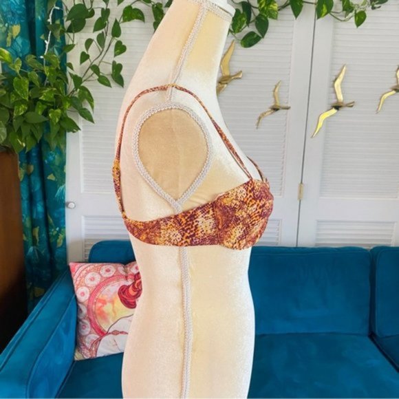 Urban Outfitters | Out From Under Ivy Printed Underwire Bikini Top Snake Print M - Picture 7 of 12